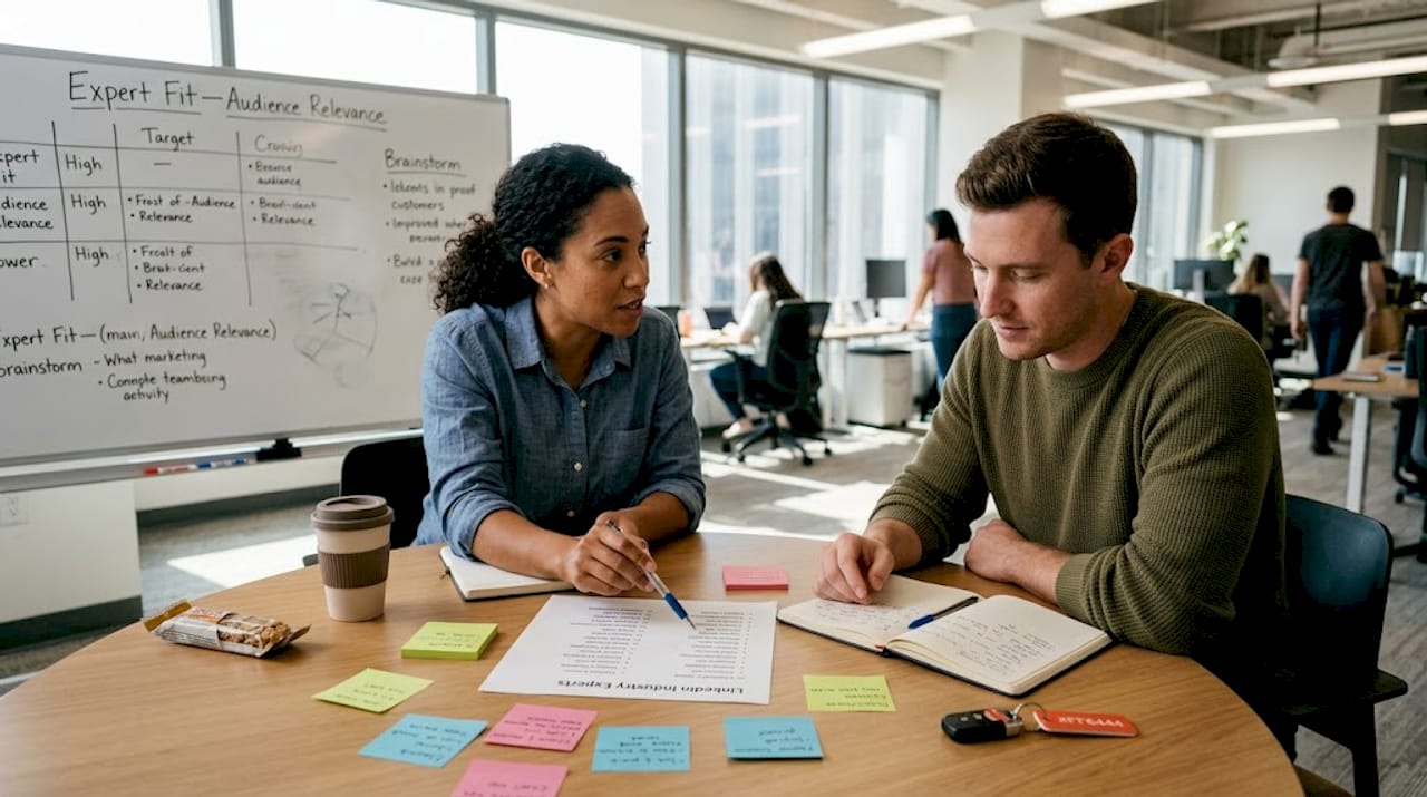 Marketing managers review industry expert options