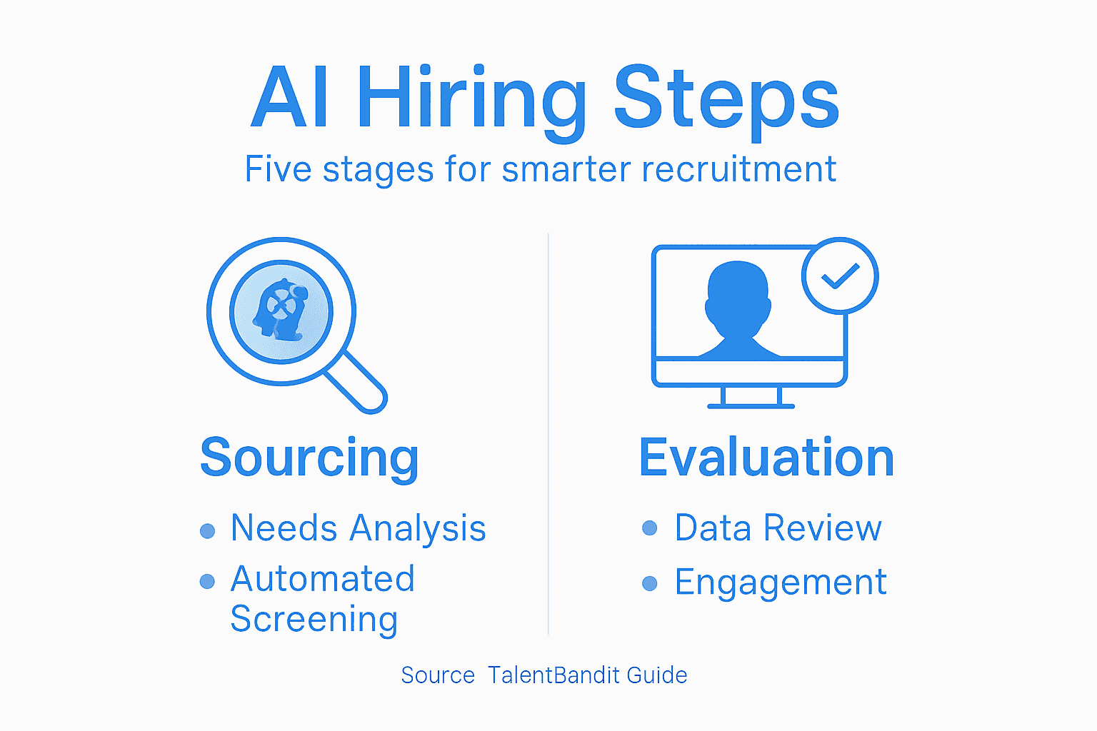 Infographic showing AI-driven hiring stages