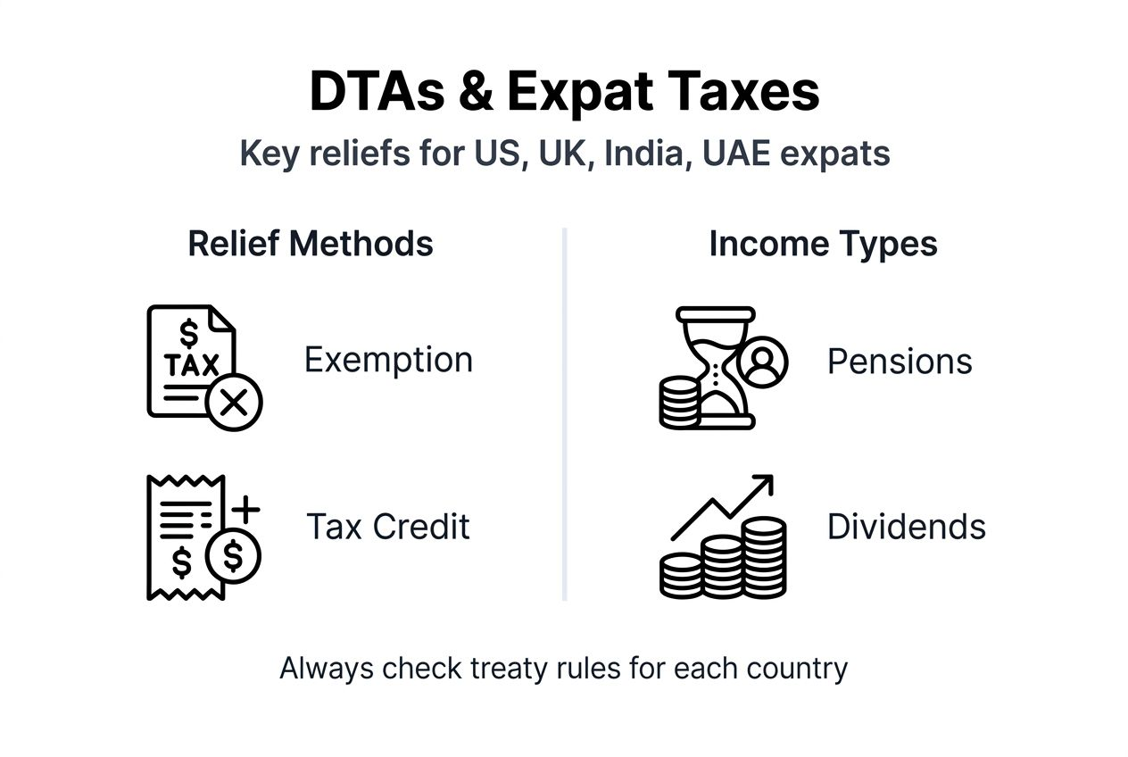 Infographic summarizes DTA reliefs and income types