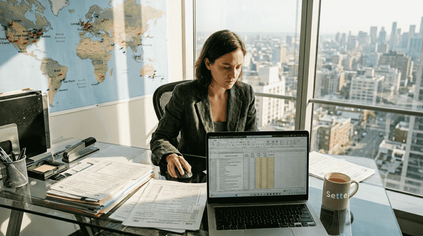 Tax consultant working on global obligations