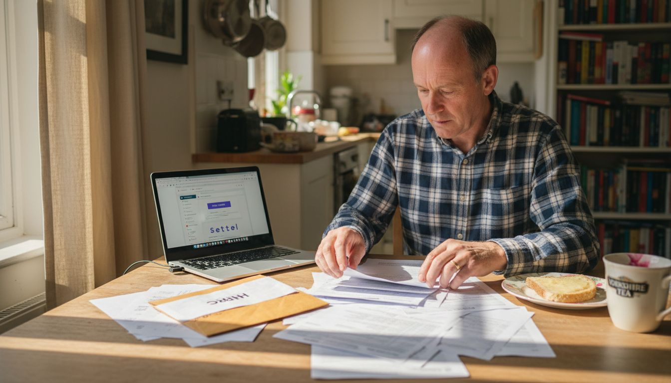 UK resident preparing tax return at home