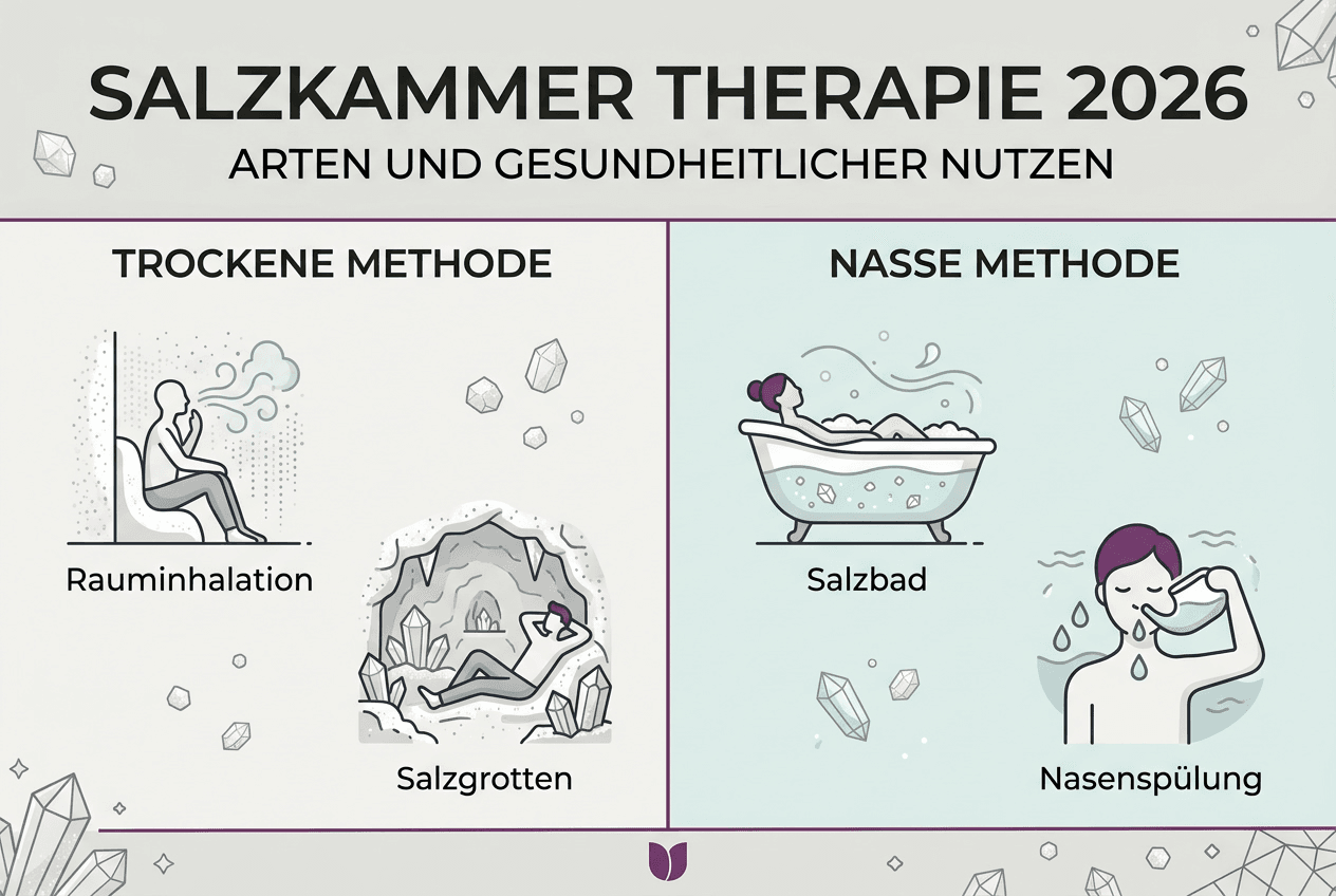 Infografik: Behandlungsmöglichkeiten und Vorteile der Salzkammer-Therapie