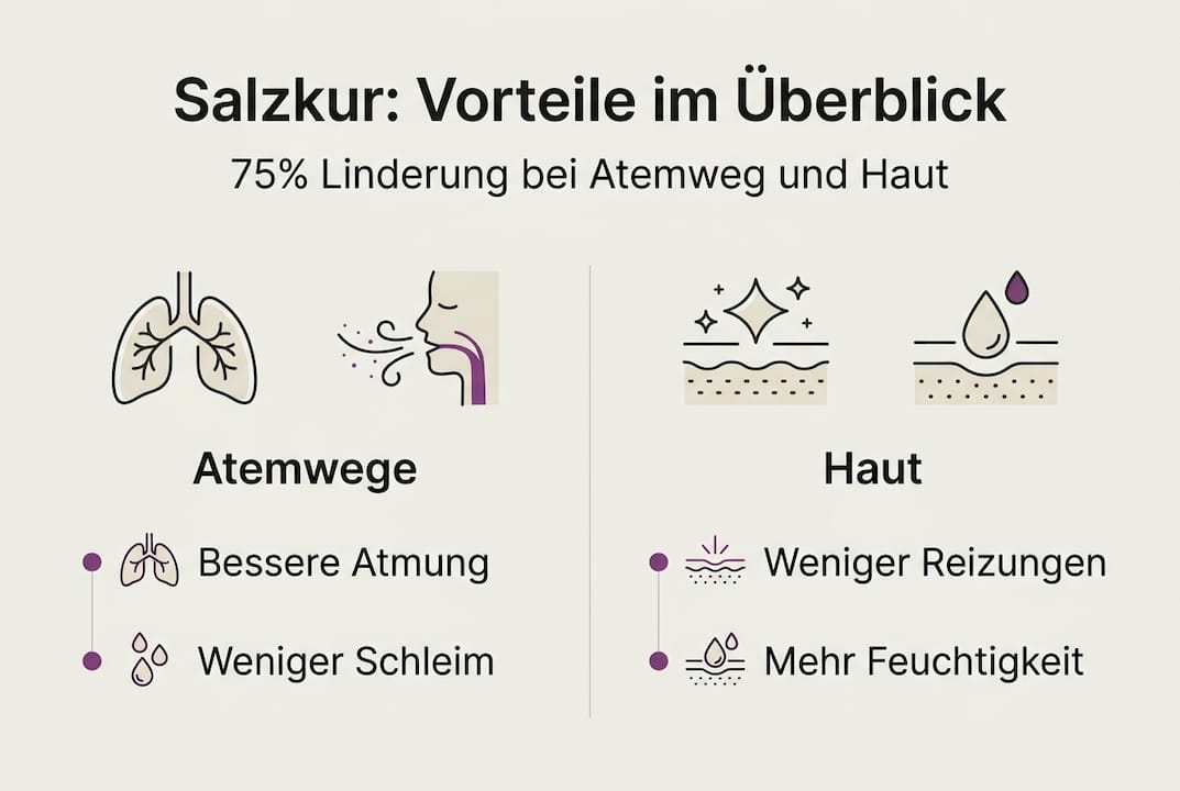 Vorteile einer Salzkur auf einen Blick – die wichtigsten Fakten als Infografik