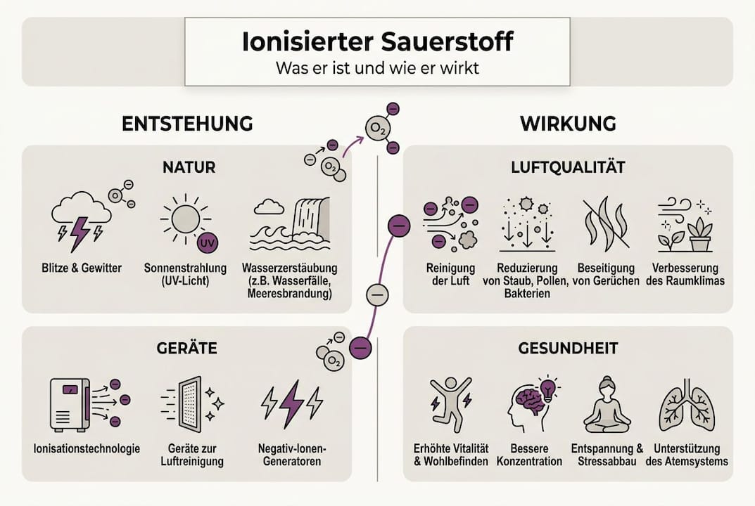 Ionisierter Sauerstoff auf einen Blick – Die wichtigsten Fakten als Infografik