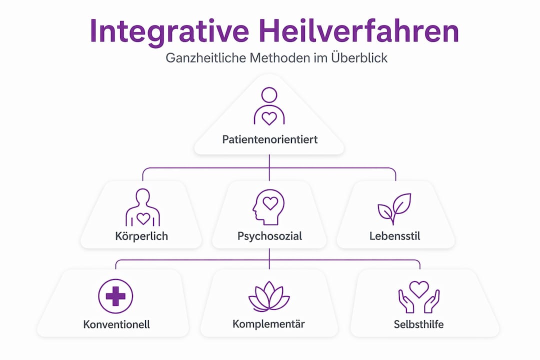 Übersichtsgrafik: Die wichtigsten integrativen Heilmethoden im Vergleich