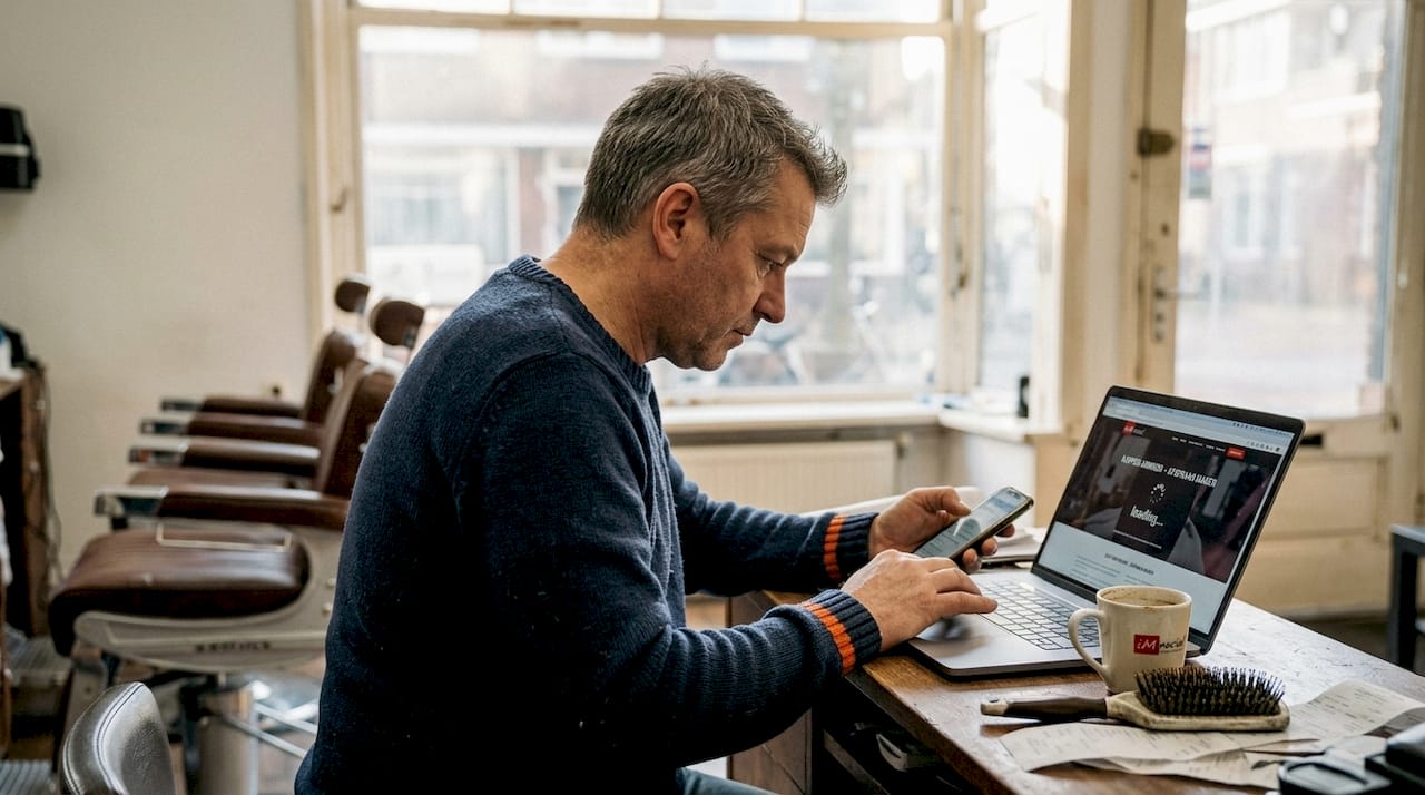 Kapper steekt website in een nieuw jasje voor zowel laptop als mobiel