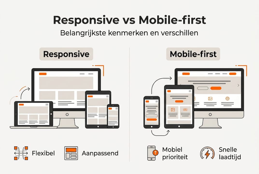 Infographic: het verschil tussen responsive design en mobile-first design