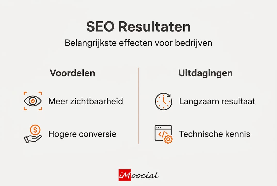 Infographic: de plus- en minpunten van SEO op een rij