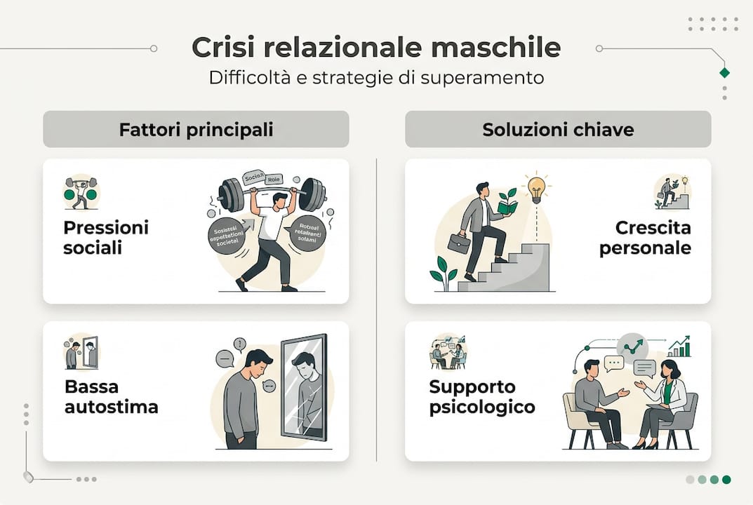 Infografica sulle principali cause delle crisi di coppia e le strategie per superarle