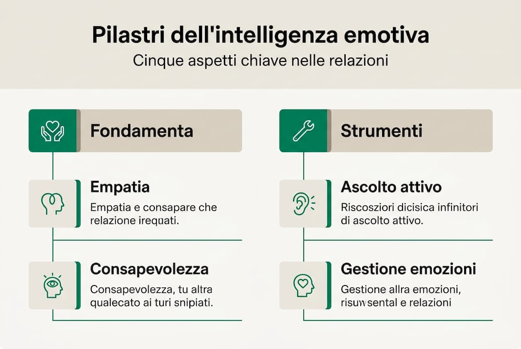 Infografica dedicata ai fondamenti dell’intelligenza emotiva
