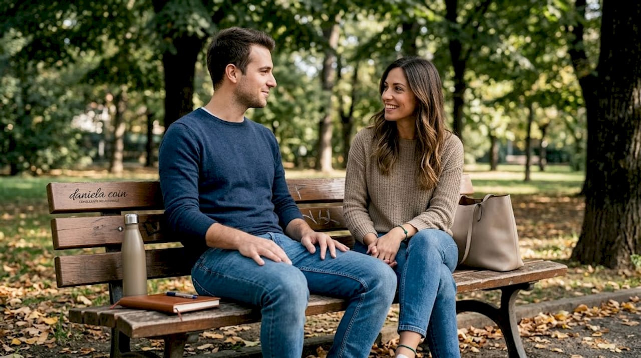 Conversazione e ascolto attivo durante una passeggiata al parco