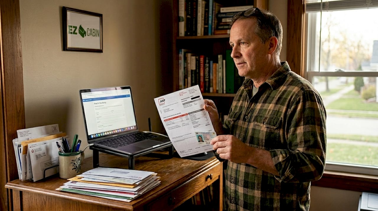 Man gathers documents for residency verification