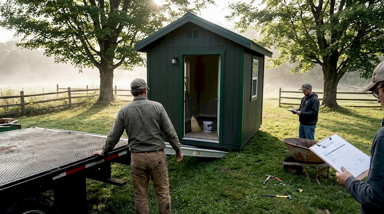 Delivered cabin setup in Ohio or Kentucky yard