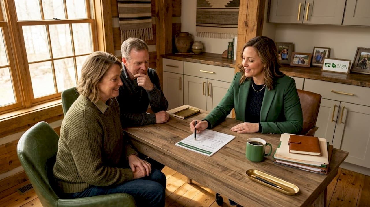 Advisor discusses loan interest rates with couple
