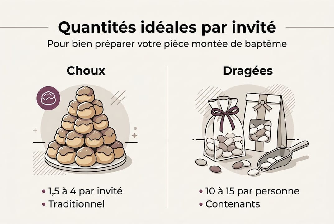 Infographie : comment répartir les choux et les dragées pour un baptême ?