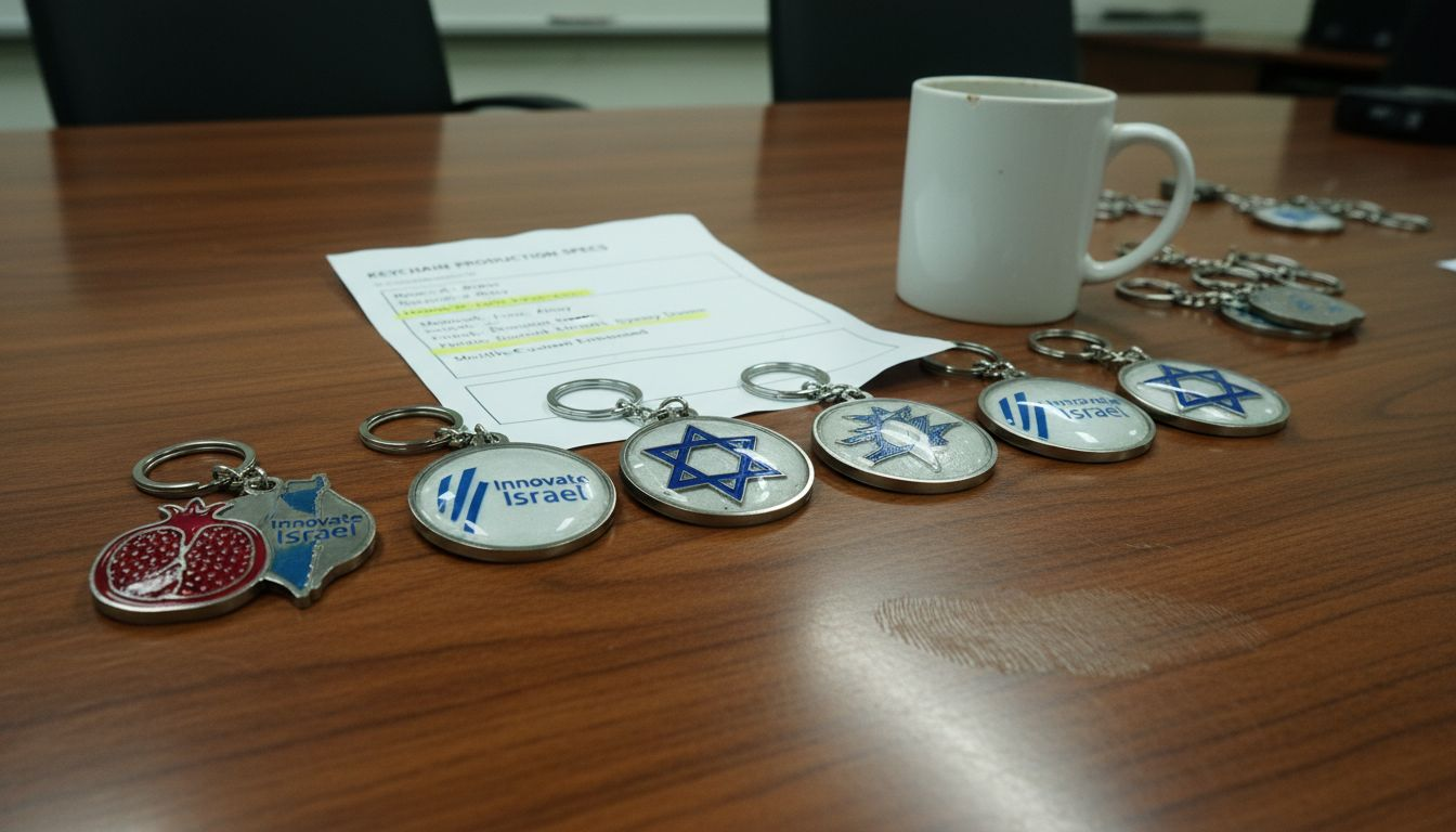 Branded keychains with Israeli symbols and logos
