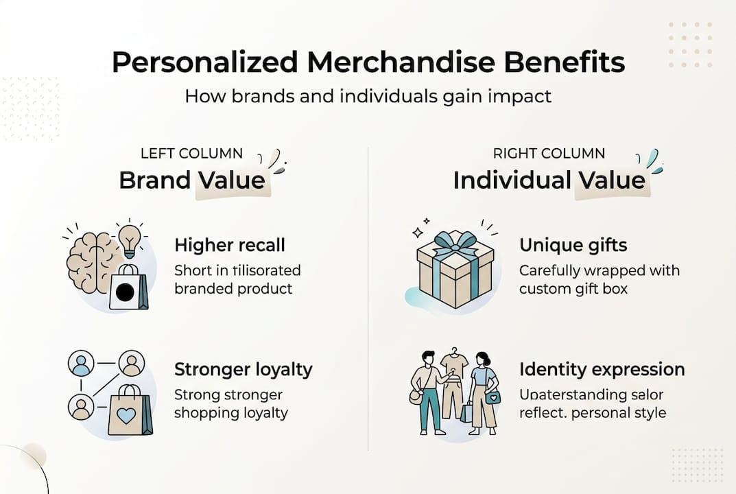 Infographic of personalized merchandise benefits
