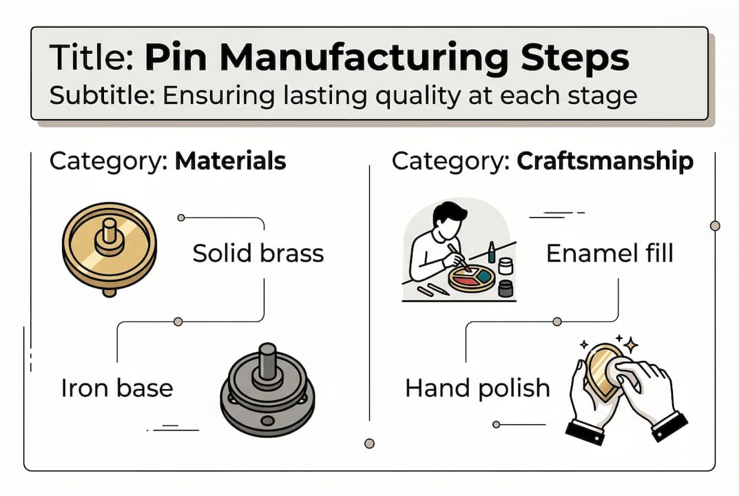 Custom pin quality control process infographic