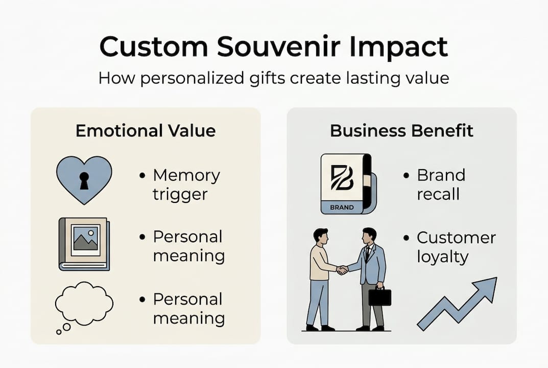Infographic showing impact of custom souvenirs