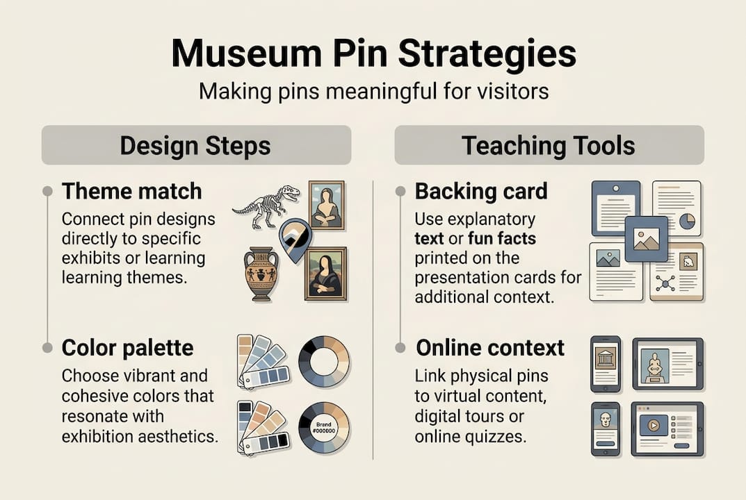 Infographic showing meaningful museum pin strategies