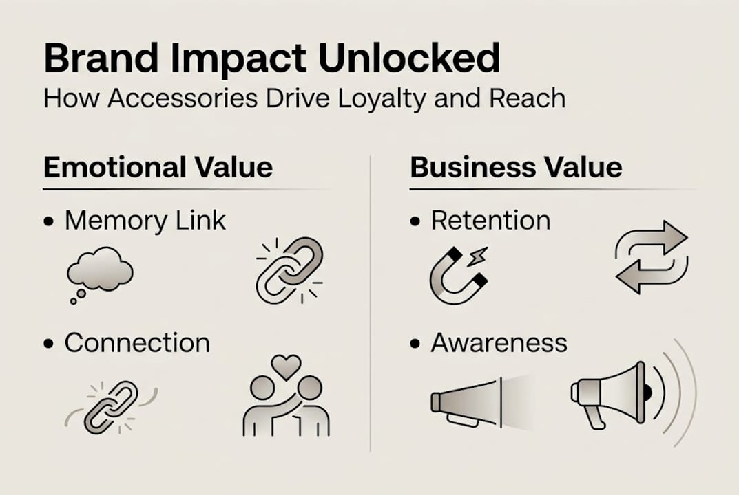 Infographic showing branded accessories business impact