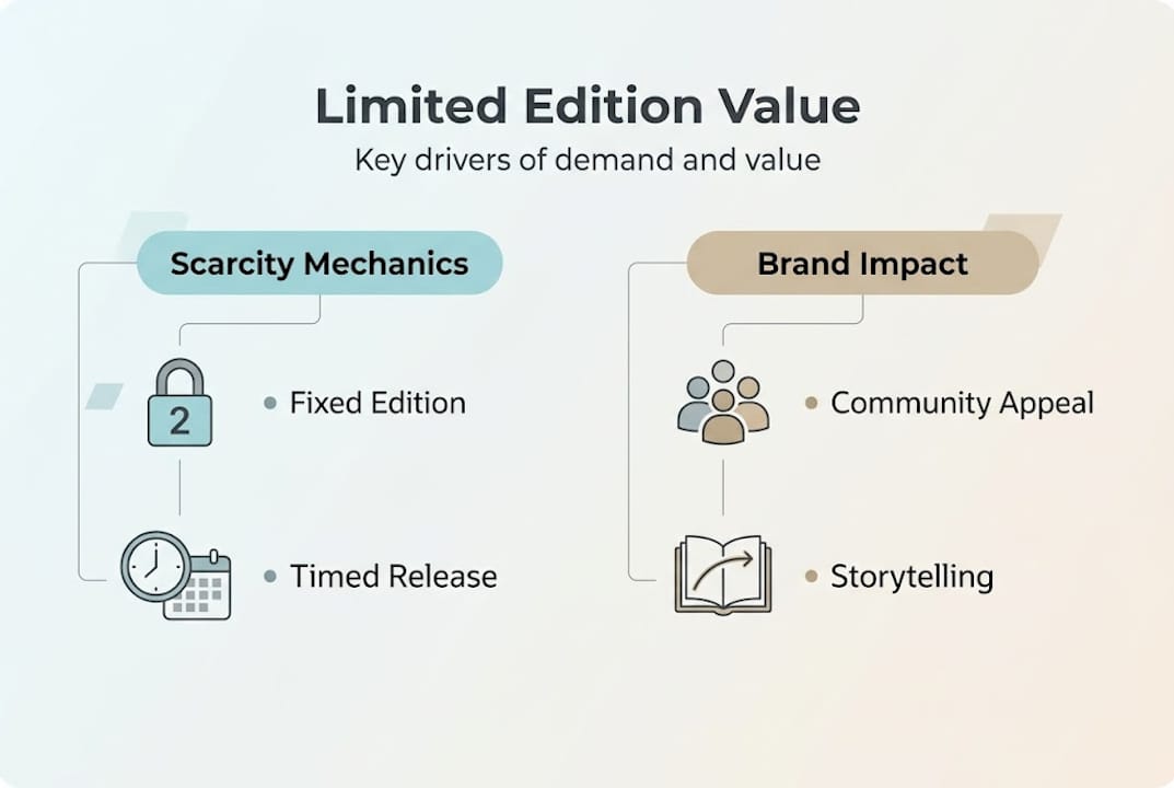 Infographic with scarcity mechanics and brand impact