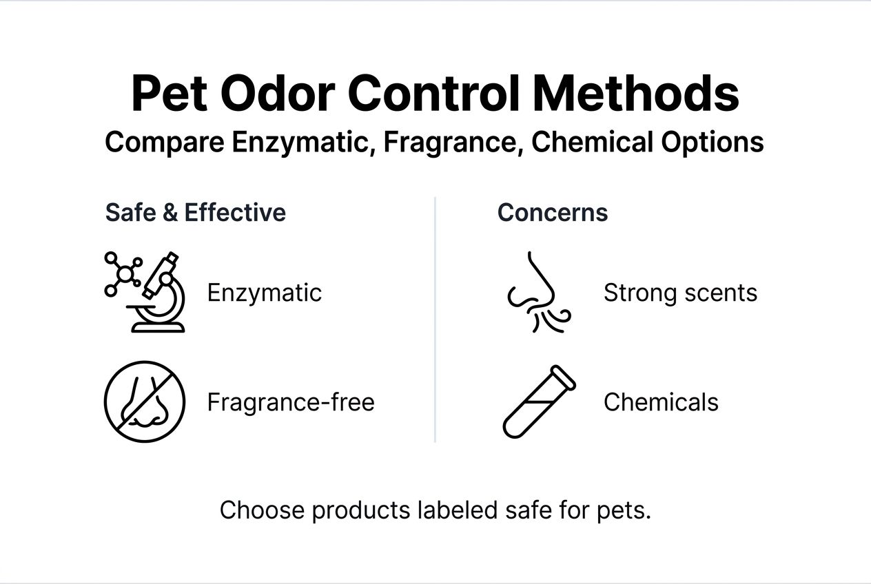 Infographic comparing pet odor control methods