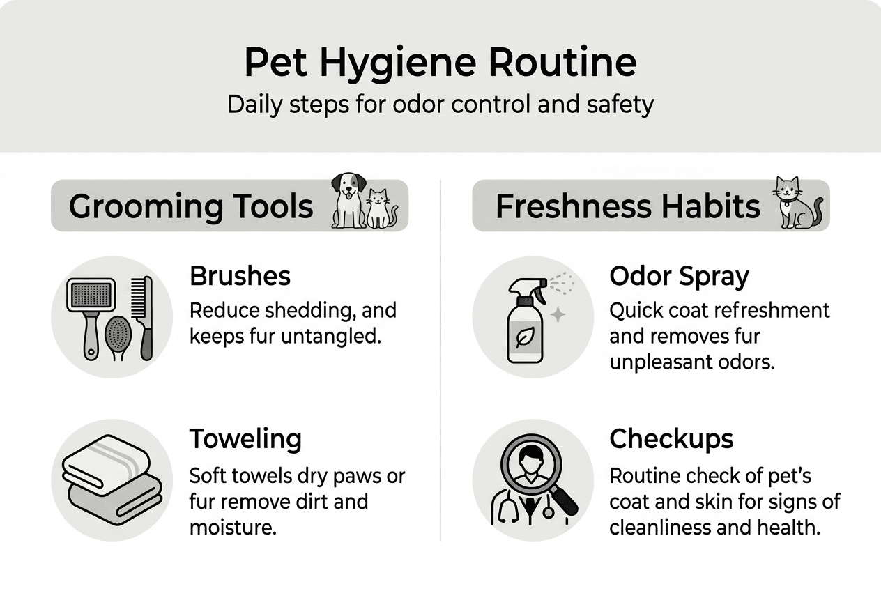 Infographic of daily pet hygiene steps