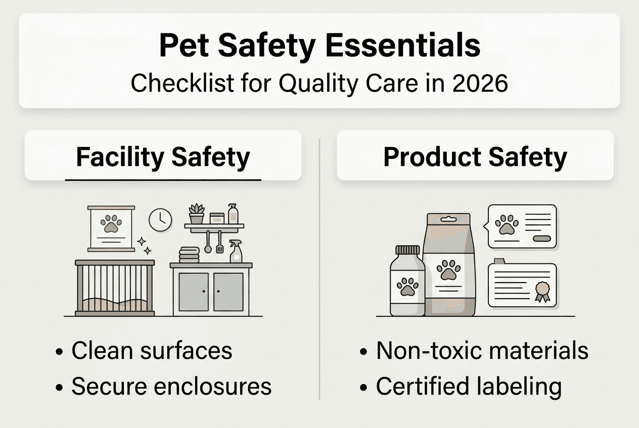 Infographic showing pet safety checklist essentials