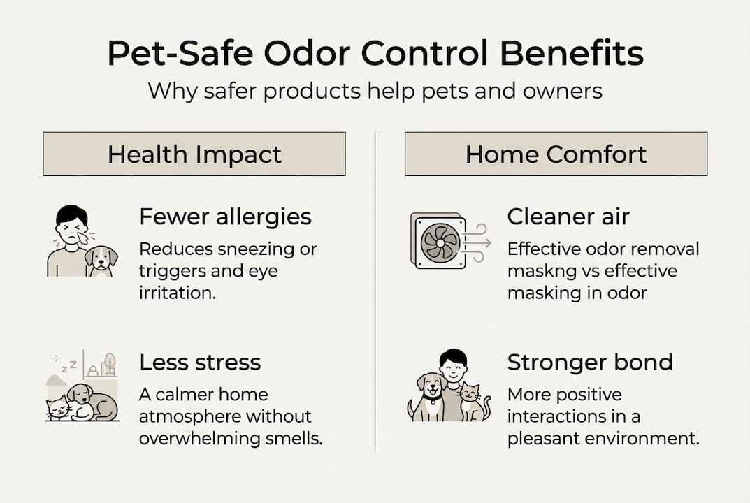 Infographic on pet-safe odor control advantages