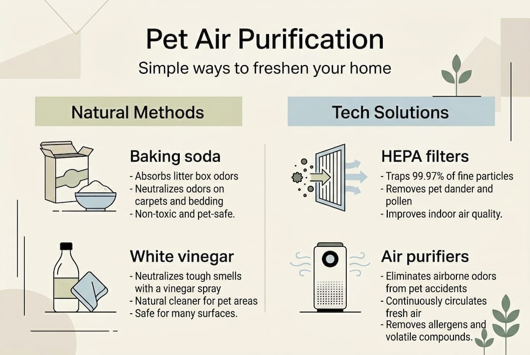 Infographic pet air purification methods overview