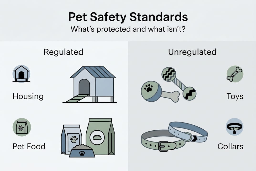 Infographic comparing regulated and unregulated pet standards