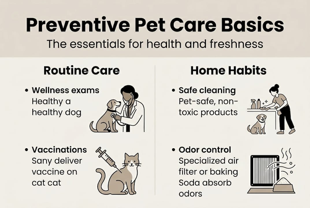 Infographic of preventive pet care key components