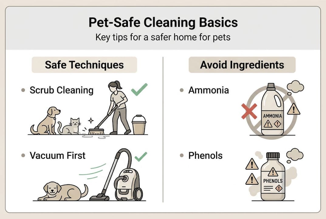 Infographic pet-safe cleaning methods and ingredients