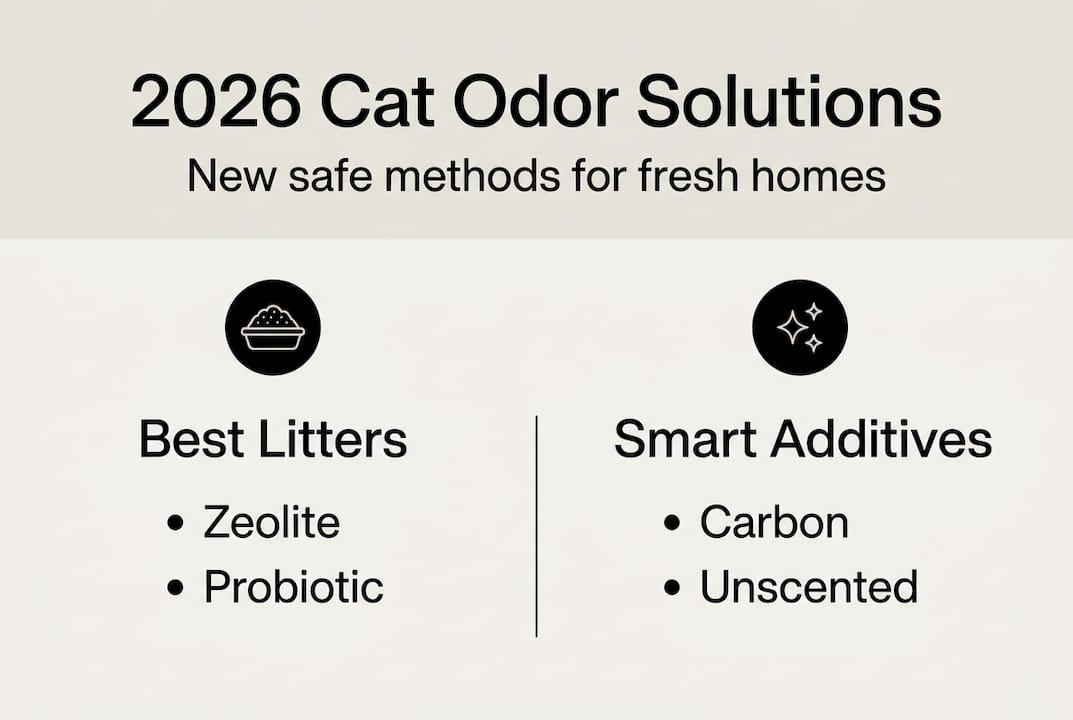 Infographic showing 2026 cat odor control options