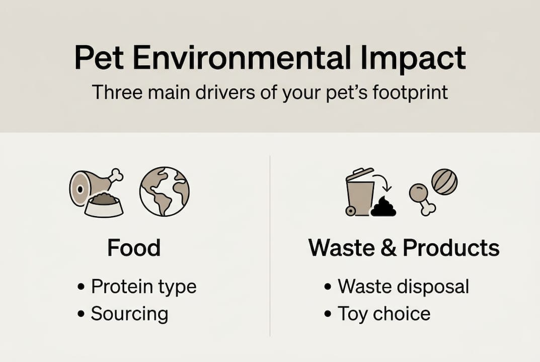 Infographic of pet environmental impact factors