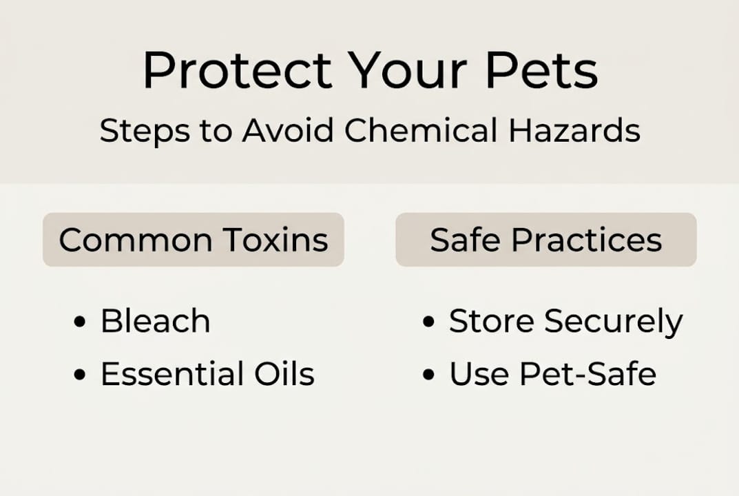 Infographic on steps for pet chemical safety