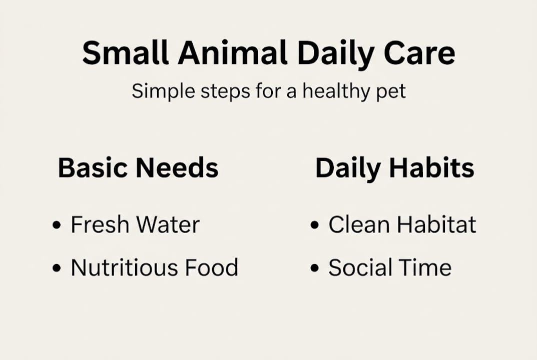 Infographic showing key daily pet care needs