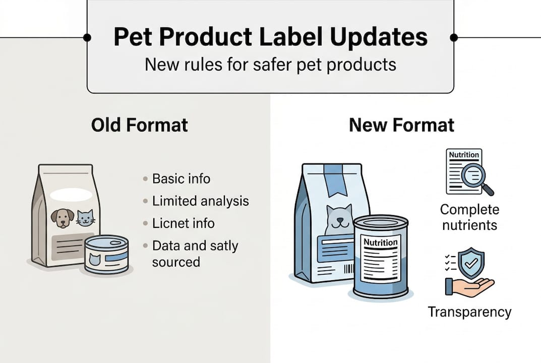 Infographic showing pet product label updates