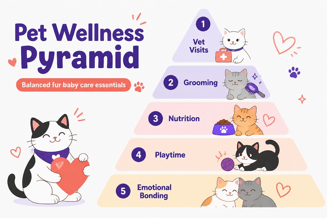 Infographic showing pet care pyramid