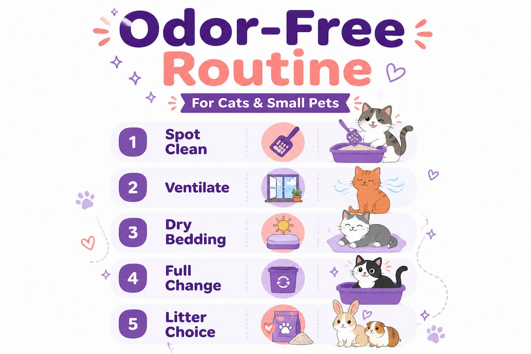 Odor control routine infographic for pets