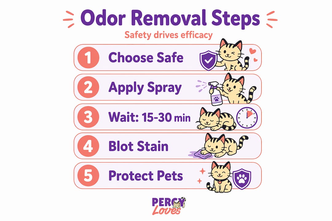 Infographic showing pet odor removal steps
