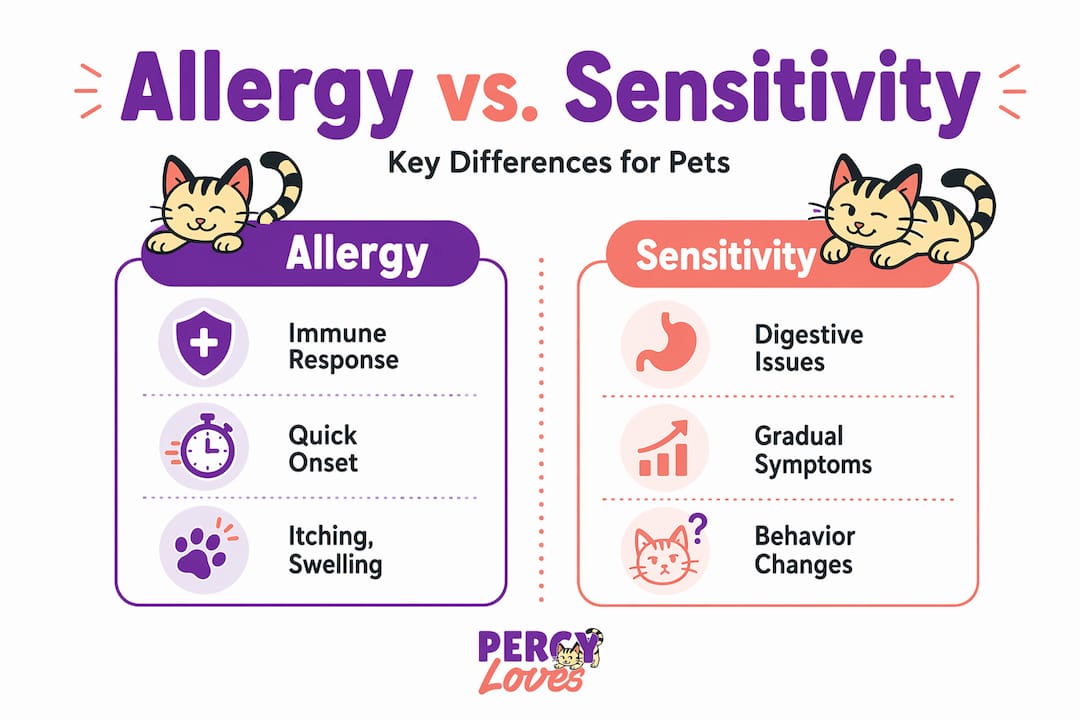 Infographic compares allergies and sensitivities in pets