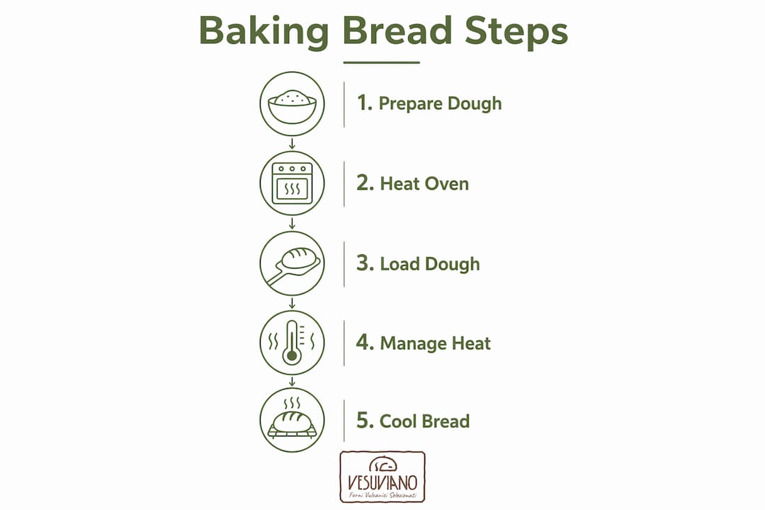 Infographic showing bread baking steps