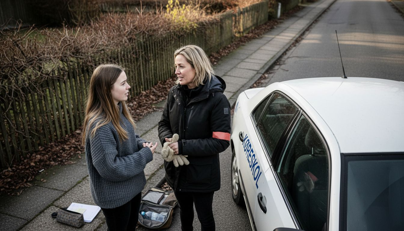 En rolig og støttende snak inden køretimen