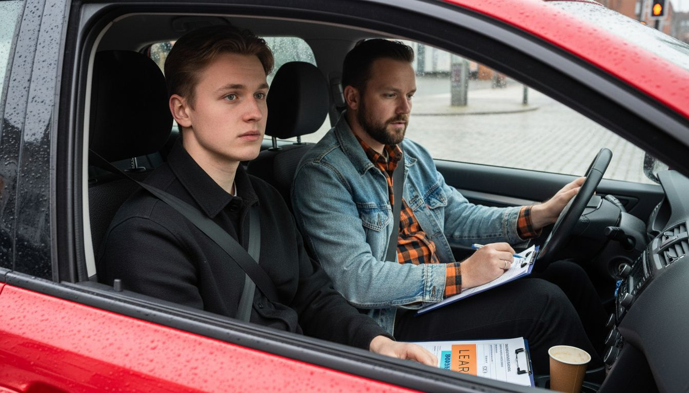Køreelev får instruktion bag rattet i Aarhus