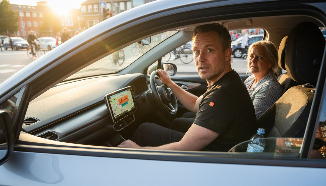 Køreelev holder for rødt under køreprøven