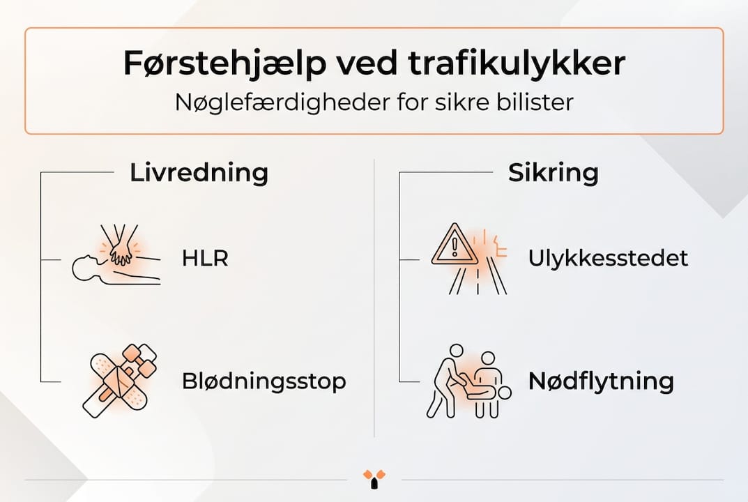 Grafisk oversigt: De vigtigste førstehjælpskompetencer