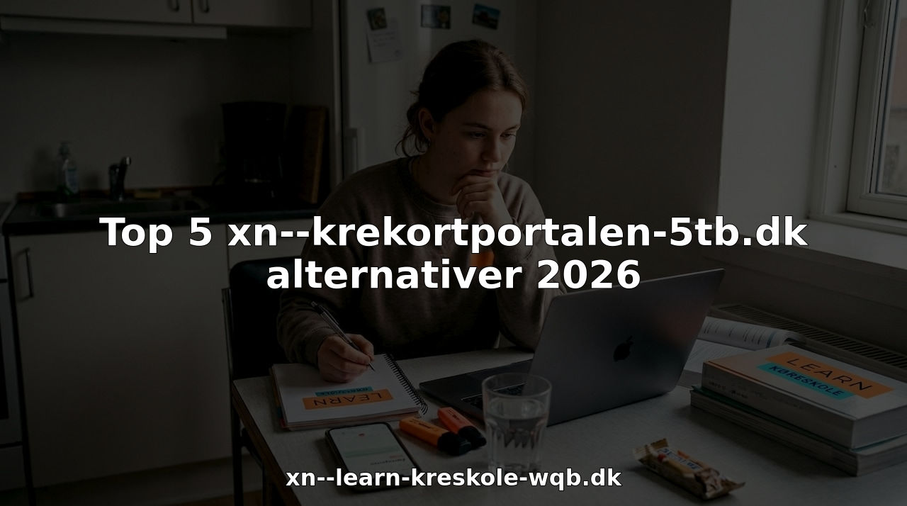 En ung voksen sidder ved køkkenbordet og øver sig til teoriprøven.