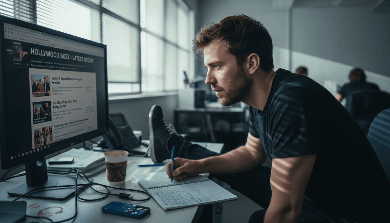 Editor reviewing trending entertainment news